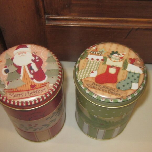 Santa's Workbench 3 Candle Tins Christmas - Picture 3 of 4